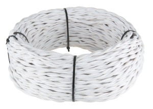 Ретро кабель витой 2x1,5 белый (50м) Werkel a039925 (W6452501)