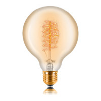 Ретро лампа накаливания G95 F5+ 40Вт Е27, золотистая Sun Lumen 053-655