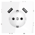 Розетка c З/К, шторками и USB зарядкой A+A, Белый матовый, S70 Voltum VLS040402 Розетка c З/К, шторками и USB зарядкой A+A, Белый матовый, S70 Voltum VLS040402