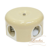 Распаечная коробка керамика D78х43, слоновая кость Lindas 33009
