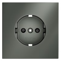 Лицевая панель для розетки с З/К и шторками, Титан, S70 Voltum VLS000706