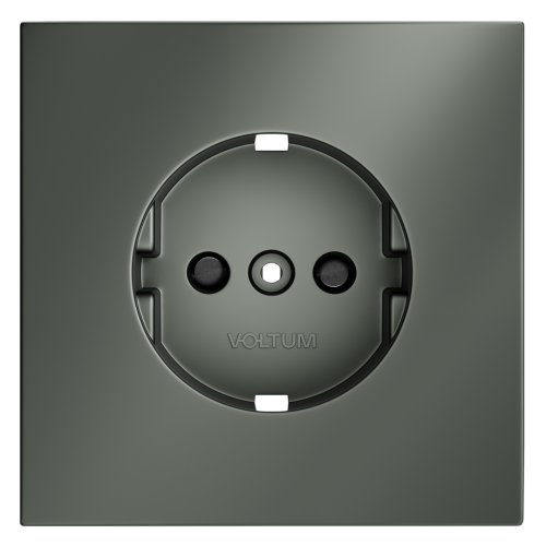 Лицевая панель для розетки с З/К и шторками, Титан, S70 Voltum VLS000706