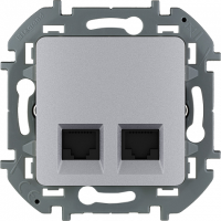 Розетка компьютерная 2-я RJ45 Cat. 6e, алюминий, INSPIRIA Legrand 673842