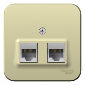 Розетка О/У двойная компьютерная RJ45 кат.5E, Бежевый, Blanca SE BLNIA045457