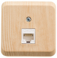 Розетка О/У компьютерная RJ45 кат.5E, Сосна, Этюд SE KOMA-001D