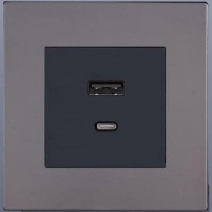 Розетка USB для быстрой зарядки Type A+C, Темн. хром, Navarra Salvador SJAN88DC12 (SJAN88EC12) Розетка USB для быстрой зарядки Type A+C, Темн. хром, Navarra Salvador SJAN88DC12 (SJAN88EC12)