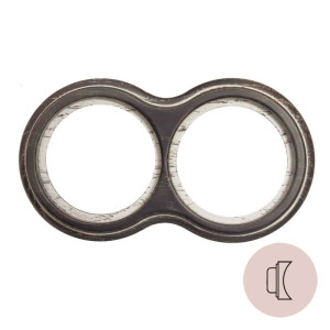 Рамка 2 местная деревянная на бревно D200 мм, восьмерка, Венге/Сереб. патина, Salvador НО32ВГС200