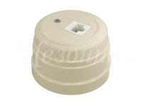 Розетка пластиковая компьютерная RJ45, слоновая кость, ТМ МезонинЪ Усадьба GE30341-02