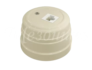 Розетка пластиковая компьютерная RJ45, слоновая кость, ТМ МезонинЪ Усадьба GE30341-02