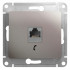Розетка телефонная RJ11, Платина, Glossa SE GSL001281T