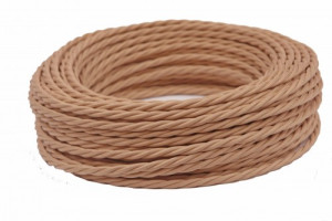Ретро кабель витой 2x0,75 какао (бухта 50 м.), Interior Wire ПРВ2075-ККО