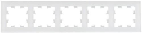 Рамка 5 местная, натуральное стекло, Белый, AtlasDesign SE ATN360105