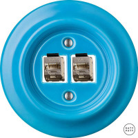 Розетка комп. фарфоровая RJ45 cat.6е, ярко-синий глянцевый, Katy Paty NIARGsCat6a 