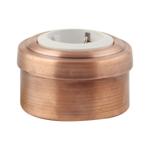 Ретро розетка c З/К из металла, медь/белый Vintage М1-22-23