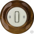 Выключатель кнопочный 1 кл., американский орех глянцевый, Katy Paty LINUMGSl1 