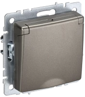 Розетка c З/К со шторками с крышкой, Шампань, Brite IEK BR-R16-16-K37