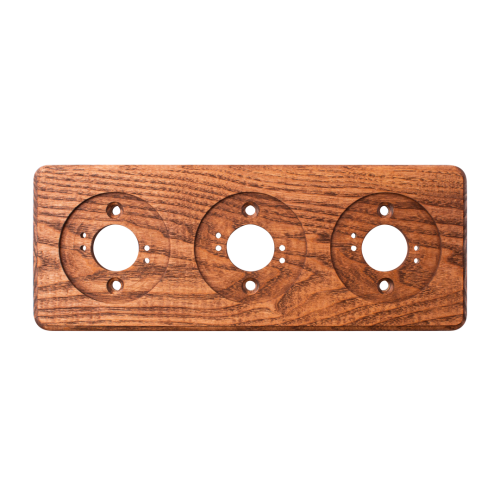 Рамка 3 местная деревянная на бревно D240 мм, ясень в масле, DecoWood ОМРкв3М-240