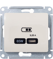 Розетка USB для быстрой зарядки, тип C 65ВТ, Бежевый, AtlasDesign SE GSL000227
