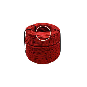 Ретро кабель витой 3x4 Красный шелк, Edisel ПРВ (1 метр)