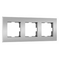 Рамка 3 местная пластик, Серебро матовый, Slab Werkel W0032965