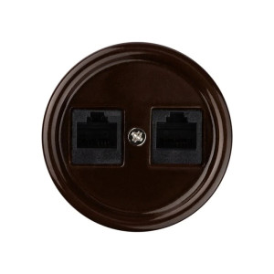 Розетка керамика компьютерная RJ45, Коричневый, Болонь TDM ELECTRIC SQ1820-0451