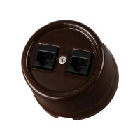 Розетка керамика компьютерная RJ45, Коричневый, Болонь TDM ELECTRIC SQ1820-0451