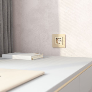 Рамка 1 местная металл, Шампань, AluMax Werkel W0013511