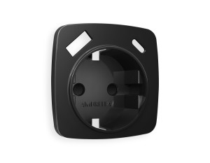Лицевая панель розетки с З/К и USB зарядкой А+С с шторками, Черный матовый, OMEGA Quant Ambrella Volt OP8100