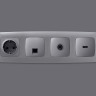 Лицевая панель розетки HDMI, Сталь матовый, OMEGA Quant Ambrella Volt OP5140