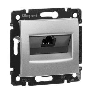 Розетка 2ая компьютерная RJ45 Cat. 5e, алюминий, Valena Classic Legrand 770238