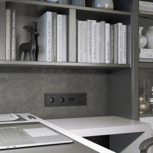 Розетка с З/К, Hammer черный, Werkel W1271008