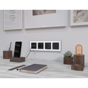 Лицевая панель терморегулятора теплого пола механического, Черный матовый, ALFA Quant Ambrella Volt AP8057