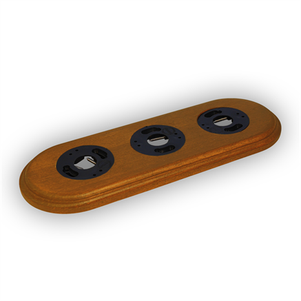 Рамка 3 местная деревянная, овал, Американский орех, Retrika Colony RСD-03004