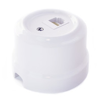 Розетка керамика компьютерная RJ45 Cat 5e, Белый, Lindas 32010