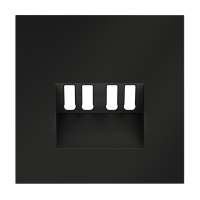 Лицевая панель для розетки акустической 4-местной, Черный матовый, S70 Voltum VLS001508