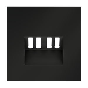 Лицевая панель для розетки акустической 4-местной, Черный матовый, S70 Voltum VLS001508