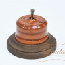 Выключатель керамика тумблерный 1 кл., орех с бронзовой ручкой Lindas 34426-B