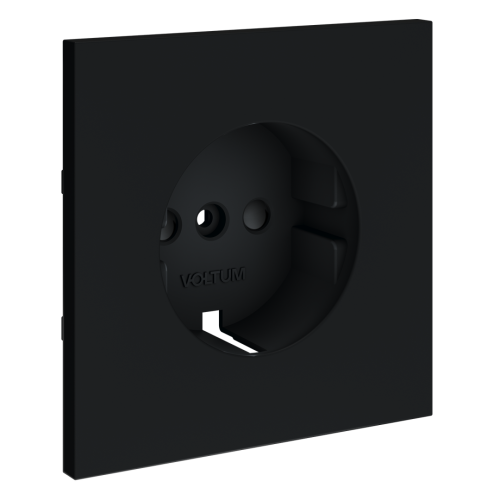 Лицевая панель для розетки с З/К и шторками, Графит, S70 Voltum VLS000707