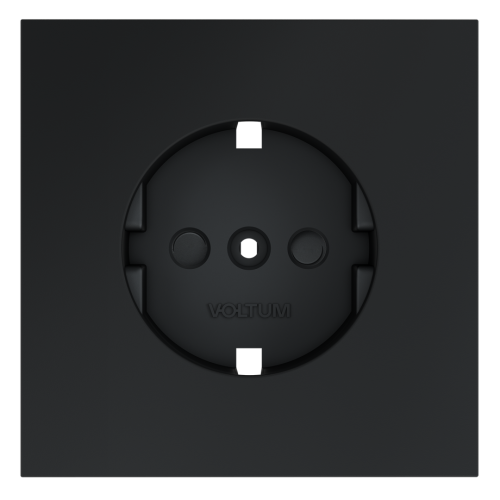 Лицевая панель для розетки с З/К и шторками, Графит, S70 Voltum VLS000707