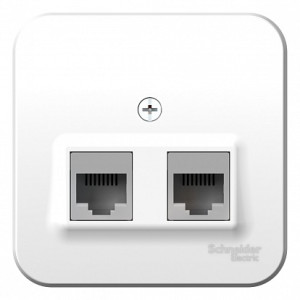 Розетка О/У двойная компьютерная RJ45 кат.5E, Белый, Blanca SE BLNIA045451