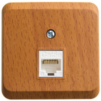 Розетка О/У компьютерная RJ45 кат.5E, Бук, Этюд SE KOMA-001T