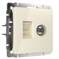 Розетка комп.+тв. RJ45+TV Cat. 6e, Слоновая кость, Werkel W1181303