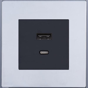 Розетка USB для быстрой зарядки Type A+C, Хром, Navarra Salvador SJAN77DC12 (SJAN77EC12) Розетка USB для быстрой зарядки Type A+C, Хром, Navarra Salvador SJAN77DC12 (SJAN77EC12)