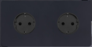 Розетка 2-ая с З/К (внутренний монт.), Черный, Leon Salvador SBAN11A1A11