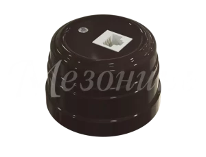 Розетка пластиковая компьютерная RJ45, коричневый, ТМ МезонинЪ Усадьба GE30341-04