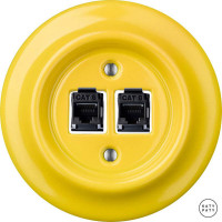 Розетка комп. фарфоровая RJ45 cat.6е, ярко-желтый глянцевый, Katy Paty NILUGsCat6 
