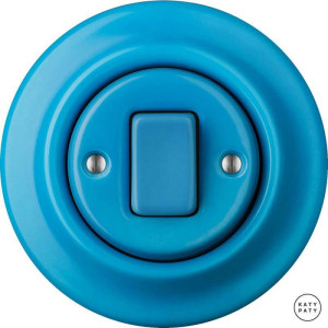 Выключатель кнопочный 1 кл. перекрестный, ярко-синий глянцевый, Katy Paty NIARGW7 
