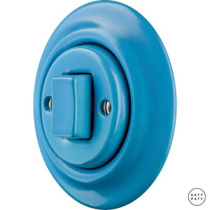 Выключатель кнопочный 1 кл. перекрестный, ярко-синий глянцевый, Katy Paty NIARGW7