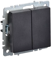 Выключатель 2 кл., Черный, Brite IEK BR-V20-0-10-K02