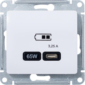 Розетка USB для быстрой зарядки, тип C 65ВТ, Белый, AtlasDesign SE GSL000127